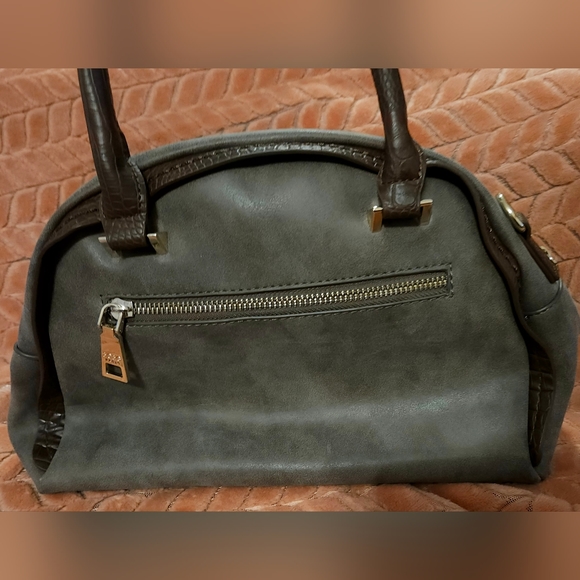 🆕️ BCBG Satchel | Brown | Faux Suede | Faux Croc | NWT | Handbag | Shoulder Bag - Picture 3 of 12